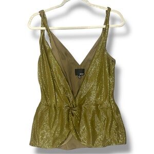 Anthropologie Greylin 100% silk Olive Green Sleeveless Top